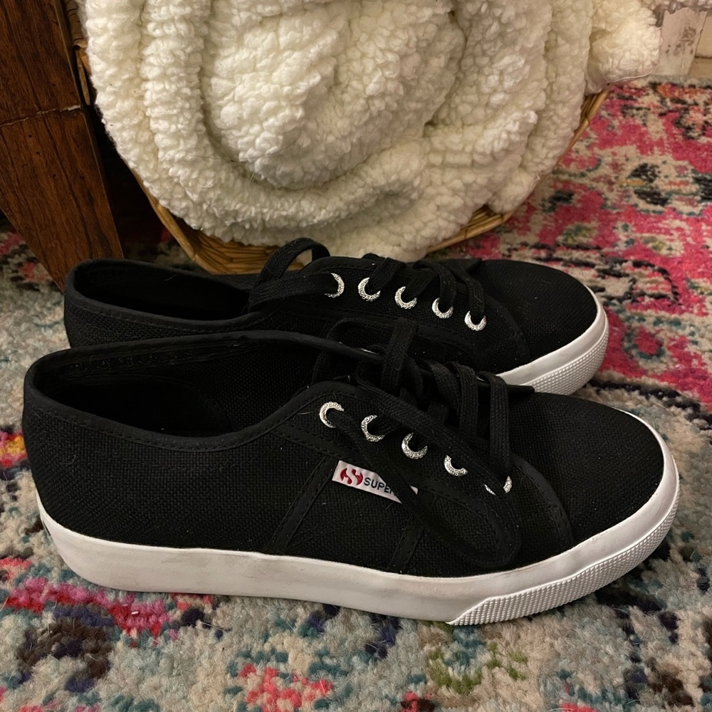 Black Canvas Superga Platforms - image 7